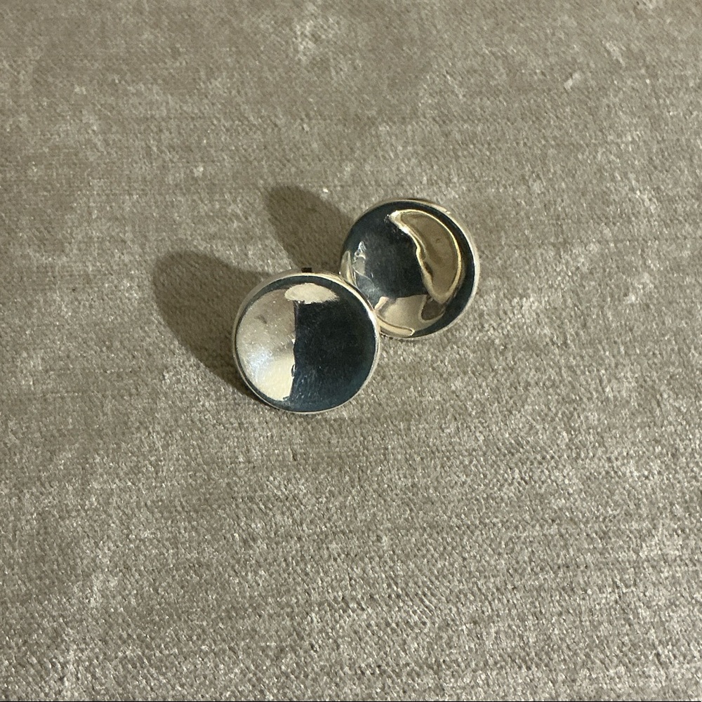Sterling Silver Concave Stud Earrings - image 1